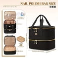 thumbnail image 5 of BAGMIND Nail Polish Organizer Storage Case, Upgraded Double Layer Large Nail Polish Organizer Bag with Adjustable Dividers, Portable Carrying Bag for Nail Gel Nail Lamp and Manicure Tools, 5 of 6
