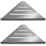Triangular Shower Corner Shelf, 2 units Light Polish