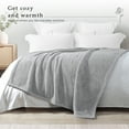 thumbnail image 6 of Exclusivo Mezcla Queen Size Flannel Fleece Blanket, Super Soft Velvet Plush Bed Blanket, 90x90 Inches, Light Grey, 6 of 7