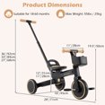 thumbnail image 4 of Tricycle 6-en-1 pour Tout-Petits INFANS, Convertit Draisienne en Tricycle avec Poignée de Poussée et Siège Ajustables, Conversion à Pédales, Roues Arrière Rétractables pour 18 à 60 Mois, 4 of 10
