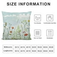 thumbnail image 5 of ONETECH  Spring Pillow Sham, Blossoming Wildflowers Grassland Illustration Botanical Field of Flowers Pattern, Decorative Standard Size Printed Pillowcase, Green Yellow, 5 of 5