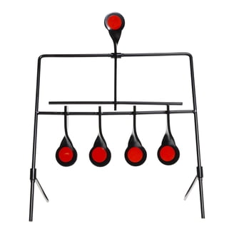Cible de tir tactique en métal avec 6 plaques en acier - Arbre de duel rotatif en alliage robuste - Cible pivotante pour Airsoft BB