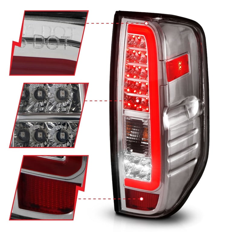 ANZO 2005-2021 Nissan Frontier LED Taillights Chrome Housing/Clear