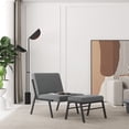 thumbnail image 5 of Modern Fabric Accent Chair with Ottoman, Grey Linen Accent Chair Modern with Metal Legs, Armless Living Room Chair, Single Sofa Chair for Bedroom Reading, 5 of 8