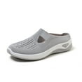 thumbnail image 4 of Havenx Womens Mesh Mules Slip on Shoes Woven Go Walking Breathable Diabetic Sneaker Non-Slip Wide Width Casual Anti-Skid Shoes,Gray 42(US-9.5), 4 of 5