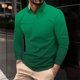 thumbnail image 1 of Blusa y camisa de manga larga con cuello vuelto para hombre, informal, con cuello vuelto, estampado, para fitness, deportiva, de manga larga, de poliéster, 1 of 5