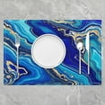 thumbnail image 2 of Manfei Blue Marble Placemats Set of 4, Modern Aesthetic Marbling Table Mats for Dining Table Set of 4, Watercolor Artwork Table Place Mats for in Door Dining, Stylish Dining Room Decor, 2 of 4
