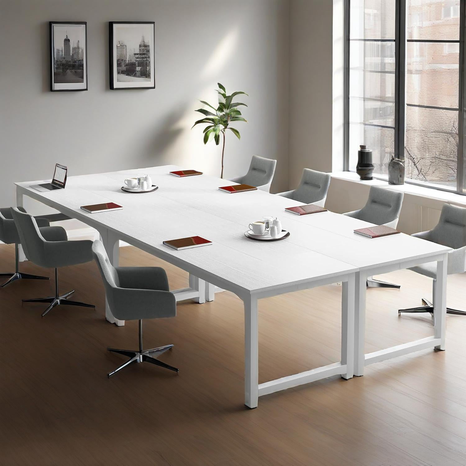 Office Computer Desk 71Inch Wide Executive Large Home Office Workstation 4 Board Top Particle Wood Metal Legs Triangular Weld Design Sturdy Spacious Easy Assembly Quality Furniture For Study Work Use