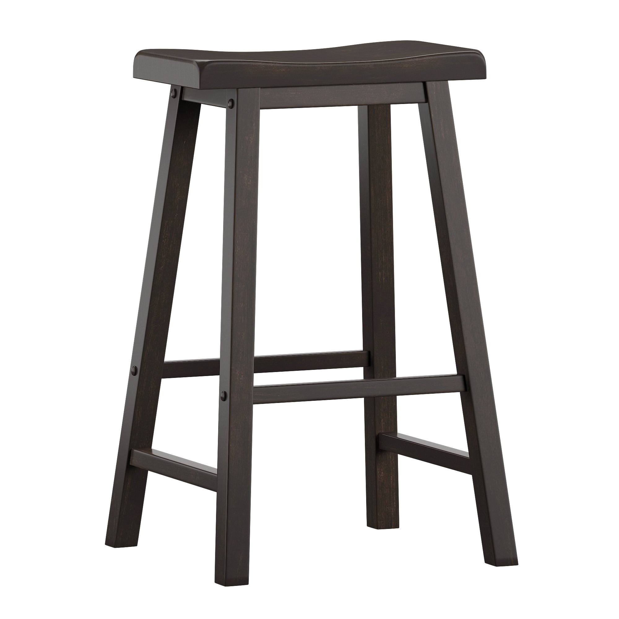 Weston Home Ashby Saddle Seat 29-inch Bar Height Backless Stools, Set of 2, Antique Black