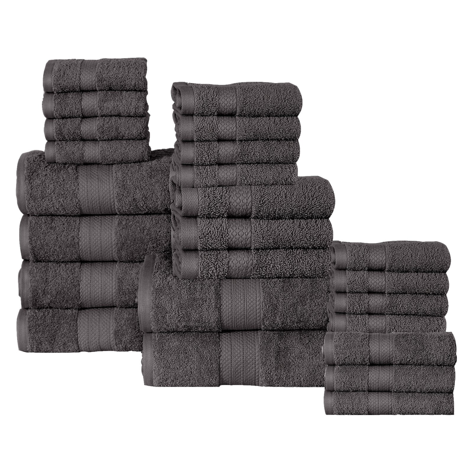 Affinity Linens 24 Piece Plush Cotton Bath Towel Set