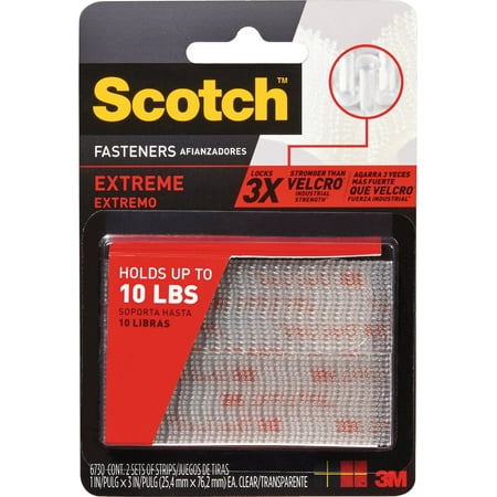 

3M Scotch Reclosable Hook & Loop Strip Clear