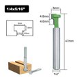 thumbnail image 4 of Graflsoa 3-Piece Carbon Steel Router Bit Set for Keyhole, T-Slot, and Frame Hanging, Green Alloy Edging Cutter Heads, 6mm/6.35mm Size Options, 4 of 6