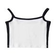 thumbnail image 4 of Women Patchwork Crop Cami Tank Color Block Sleeveless Square Neck Slim Fit Cropped Vest Top Blue M, 4 of 4