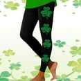 thumbnail image 2 of Arlun St Patricks Day Leggings for Women Casual Shamrock Printed Straight Stretch Leggings Irish Green Soft Comfortable High Waist Tummy Control Workout Yoga Pants Black XXL, 2 of 5