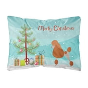 Royal Poodle Christmas Canvas Fabric Decorative Pillow