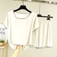thumbnail image 2 of Conjunto de Pijama con volantes para mujer, de dos piezas ropa de dormir, ropa interior informal para el hogar, 2023, 2 of 4