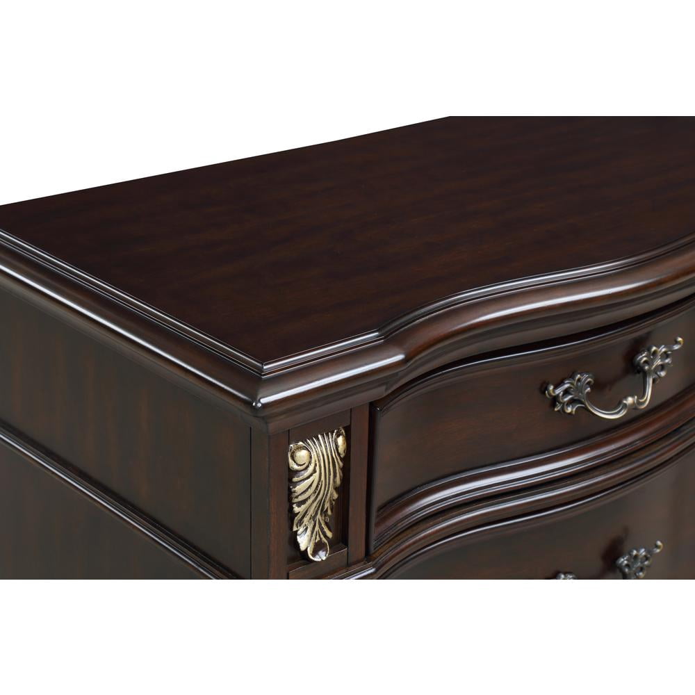 New Classic Furniture Maximus Solid Wood 3-Drawer Nightstand in Madeira Brown
