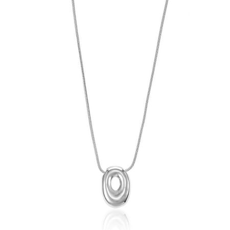 No Boundaries Silvertone Initial Bubble Letter Necklace, 1 Piece, Letter O