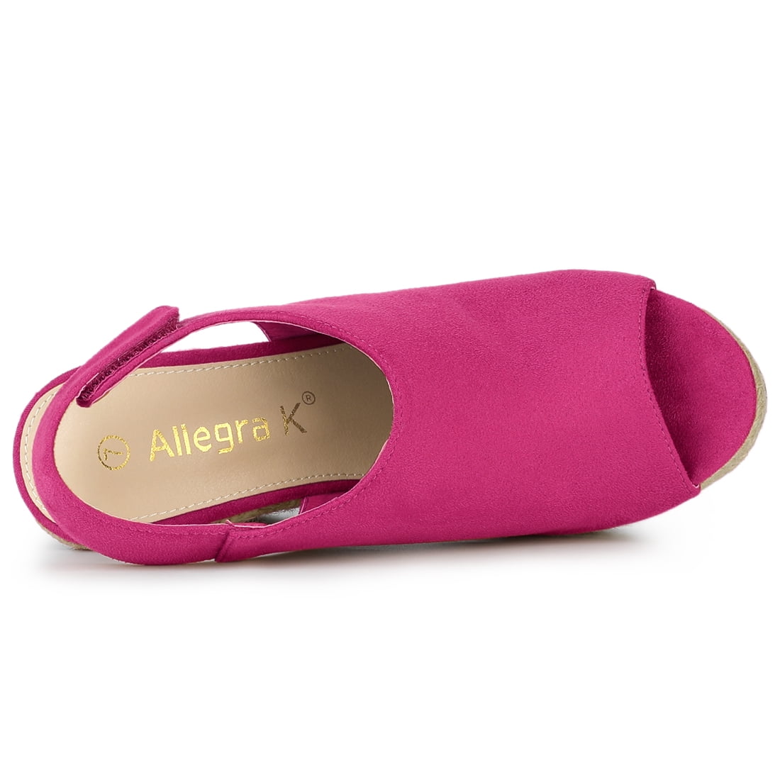 DARING DIVA Slingback Platform Wedges Heel Espadrille Wedge Sandals Hot Pink 8