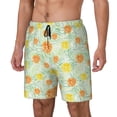 thumbnail image 2 of Haiem Tree Palms Lemon Mens Swim Trunks with Compression Liner 2 in 1 Swimming Shorts Stretch Swimwear Quick Dry,Board Shorts-Medium, 2 of 9