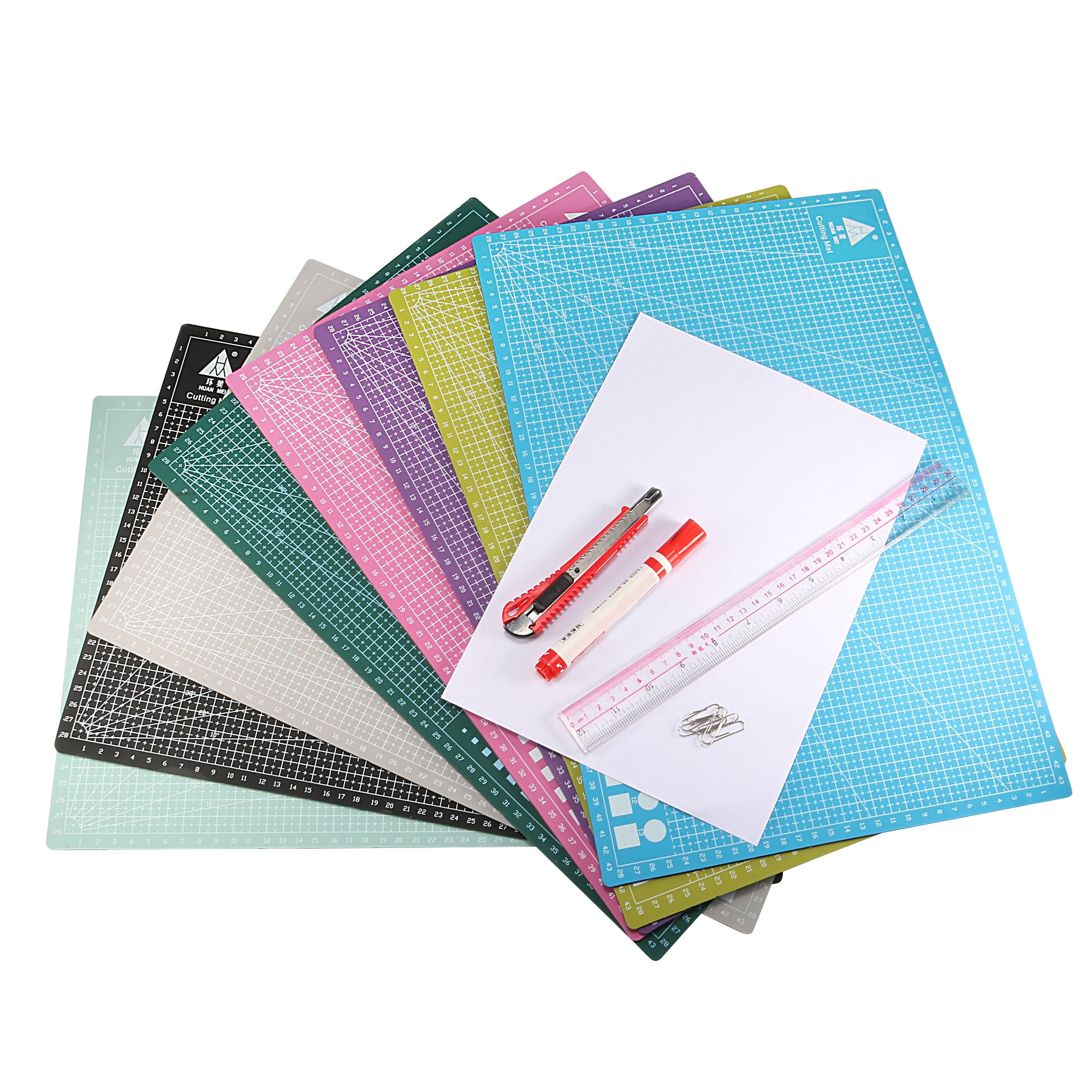 Uxcell 17.7" x 11.8" Cutting Mats Rotary Fabric Mat Self Recover Double Sided, Mint Green