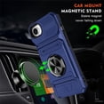 thumbnail image 4 of For Apple iPhone 17e/16e Phone Case with Finger Ring Holder Kickstand, Card Slots，Heavy Duty Shockproof Rugged Protective Working with Magnetic Car Phone Mount,Blue, 4 of 8