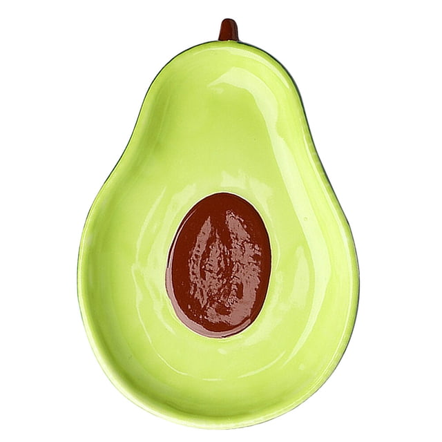 Shisuyan Avocado Shaped Salad Dish Dessert Plate Fruit Storage Dish Ceramic Plate Green (6.5 Inches)