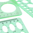 thumbnail image 4 of 3pcs Clear Green,Circle Stencils Oval Stationery Template Plastic Measuring Templates Geometric Rulers Set for Drafting, Drawing, 4 of 6
