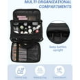 thumbnail image 3 of Travel Toiletry Bag, Puffy Wide-open Quilted Makeup Bag for Women,Lightweight Cosmetic Travel Bag Organizer with Handle for Traveling, Accessories, Essentials Toiletries Black, 3 of 14