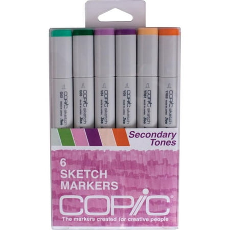 Copic Sketch Markers, Secondary Tones, 6 Count