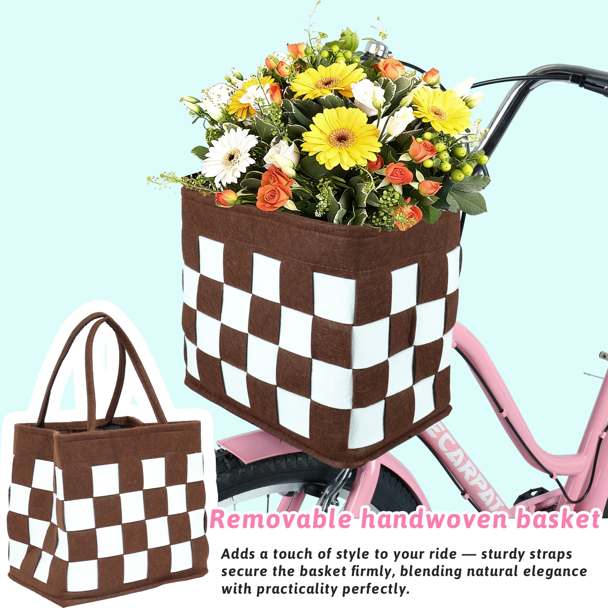 Raistyw 26" Women’s Cruiser Bikes, 7-Speed Lightweight City Commuter Bicycle with V-Brakes and Detachable Basket, Fits Ages 15+ Years Old, Pink