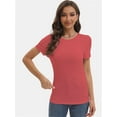 thumbnail image 4 of Women's Basic Short Sleeve T-Shirts - Crewneck Casual Tees for Summer, 4 of 6