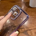 thumbnail image 5 of Compatible for iPhone 11 Case with Glitter Diamond Camera Protector,Bling Clear Crystal Cute Phone Case Shockproof Sparkle Len for iPhone 11(6.1'')-Purple, 5 of 11