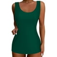 thumbnail image 3 of TTUHYWXI 3 Piece Tankini Swimsuits for Women Tummy Control Bathing Suits Swim Tank Top with Bra Boy Shorts Teen Swimwear (Green, XL), 3 of 4