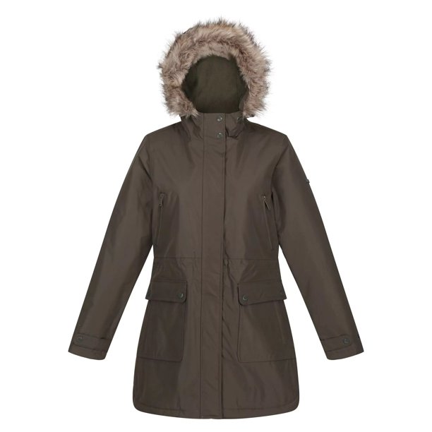 Regatta - Parka Sabinka Ribete de Piel Sintética para Mujer (Caqui Oscuro) Regatta UTRG8148_darkkhaki