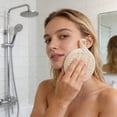 thumbnail image 6 of 3/4 Pcs Exfoliating Loofah Sponge Pads Reusable Face Luffa Brush Luffa Body Facials Scrub Pad Manual Facials Cleansing Makeup Remover for Bathing, Showering, Easy to Use & Clean(Beige1-3pcs,3x3"), 6 of 9