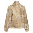 thumbnail image 6 of Jackets for Women Winter Coat Jackets Flannel Stand Collar Jacket(Beige Bamboo Collage Pattern Design,Size:S-4XL), 6 of 7