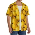 thumbnail image 4 of Disketp Men's Hawaiian Ripe Yellow Lemon Print Shirts Button Down Holiday Beach Shirts-X-Large, 4 of 7