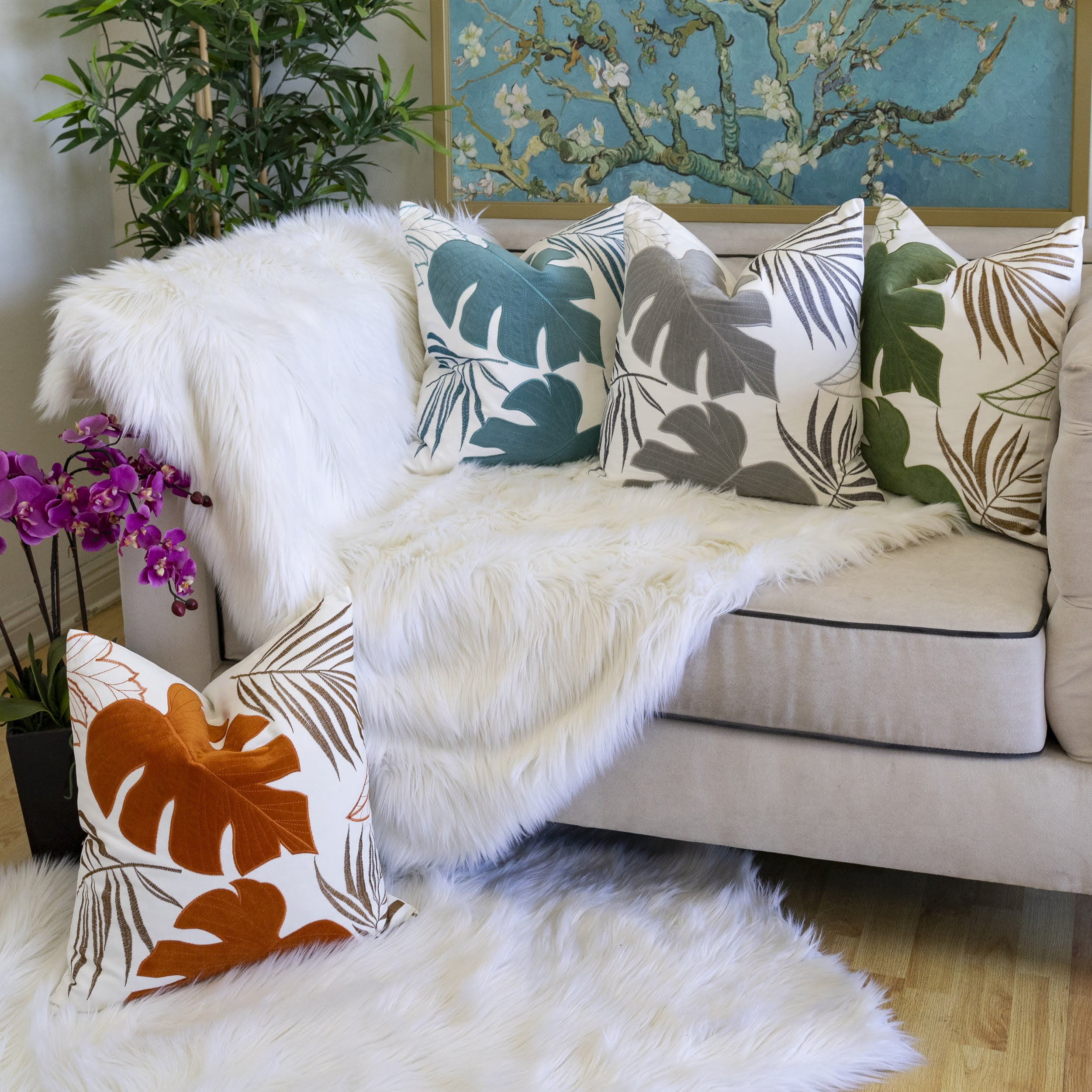 Keilani Green Graphic Polyester 20 in. x 20 in. Throw Pillow