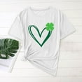 thumbnail image 5 of Xuyuer St. Patrick's Day Women Shamrock Clover Graphic Casual T-Shirt Short Sleeve Fashionable Tee Pullover Tops Shamrock Tee Round Neck T-Shirt Irish Tops, 5 of 5