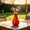 Red, variant on Decorative Rooster Flower Vase, Style C, colorful chicken-shaped bud vase with a playful farmhouse-inspired tabletop profile, for fresh or faux flowers, kitchen, dining table, patio