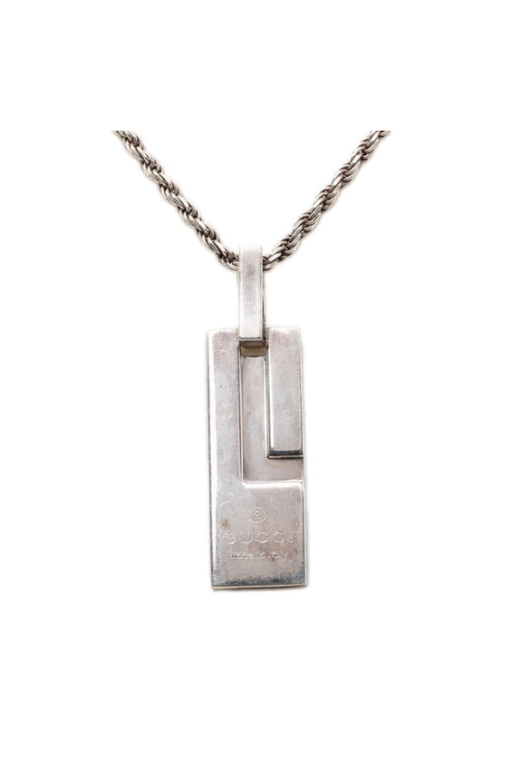 Pre-Owned Gucci Plate Chain Pendant Necklace, SV925 Silver, Women's GUCCI