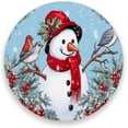 thumbnail image 2 of Christmas Snowman Coasters Absorbent Moisture Non-Slip Drink Coaster Ceramic Stone with Cork Base Desktop Protection, 4PCS, 2 of 6