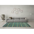 thumbnail image 3 of Ahgly Company Indoor Round Oriental Light Blue Traditional Area Rugs, 8' Round, 3 of 4