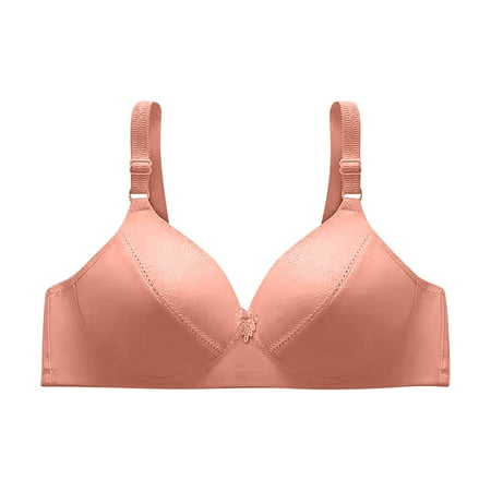 

TZNBGO Womens Everyday Bra Seamless Push Up Bar Bra Women s Bras Wireless Solid Color Comfortable Hollow Out Perspective Bra Underwear No Rims No Wired -Up Underwear Daily Bra Bean Paste Color M-11650