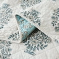 thumbnail image 6 of Lush Decor Sofia Flower Block Bouquet Reversible Cotton Quilt 3 Piece Set Full/ Queen Teal - Block Print Quilt - Floral Bedding Set - Modern Boho Decor, 6 of 10