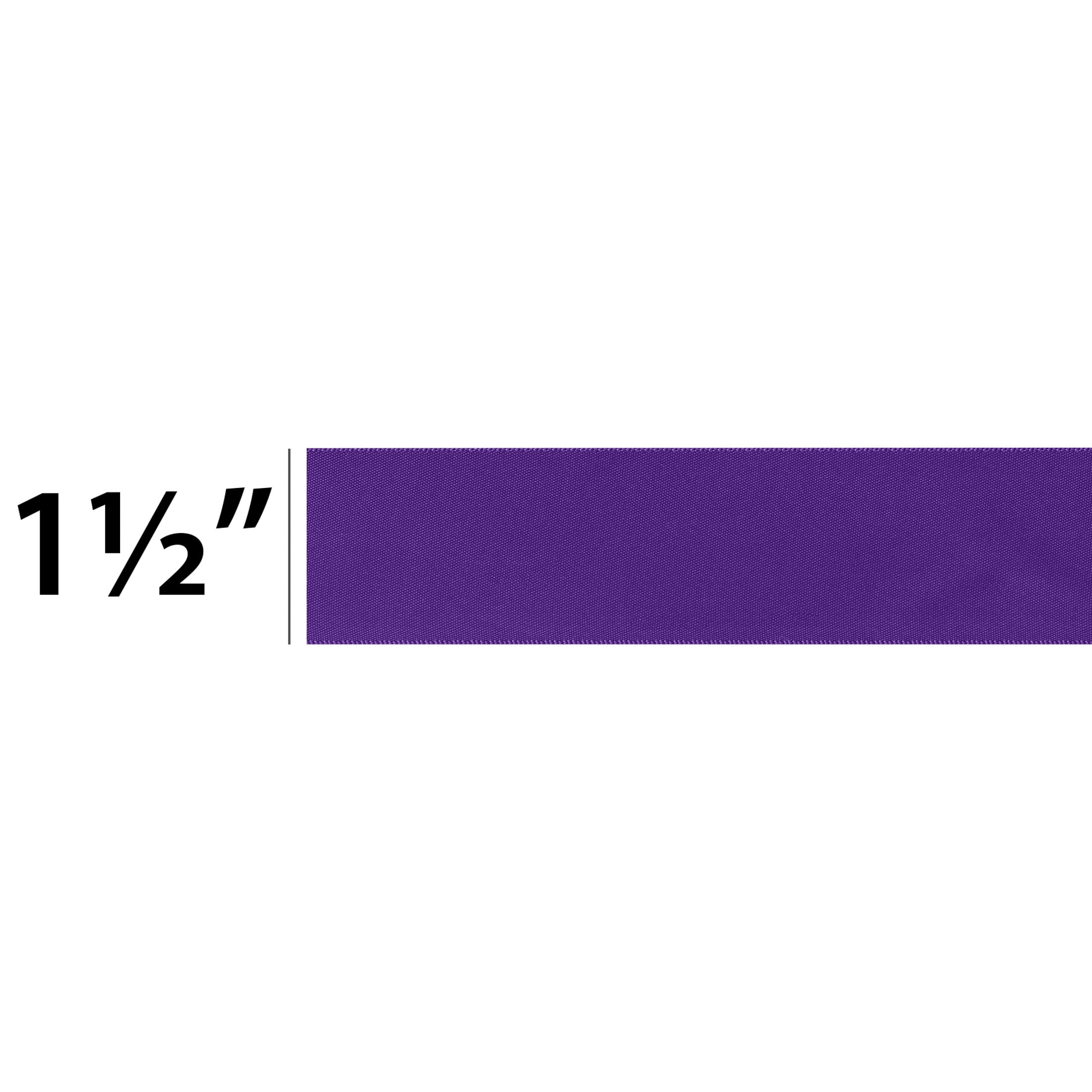(3 pack) Offray Ribbon, Regal Purple 1 1/2 inch Single Face Satin Polyester Ribbon for Sewing, Crafts, and Gifting, 12 feet, 1 Each