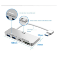 thumbnail image 4 of HUB USB 3.0 5 en 1 para con Lector de Tarjetas TF/SD PD USB 3.0, Divisor USB para 10.6 2012-2019 y Versiones Superiores, 4 of 5