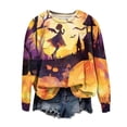 thumbnail image 5 of Towmus Halloween Shirts for Women Sweatshirt Cute Doll Graphic Pullover Tops Funny Novelty Pumpkin Print Crewneck Sweatshirts, 5 of 6