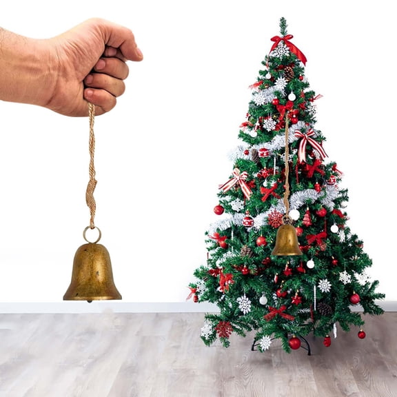 Neoyler Vintage Christmas Decorations Cowbell Metal Hanging Ornament for Home with Unique Style for Doorways and Fireplaces 6.3in Bronze